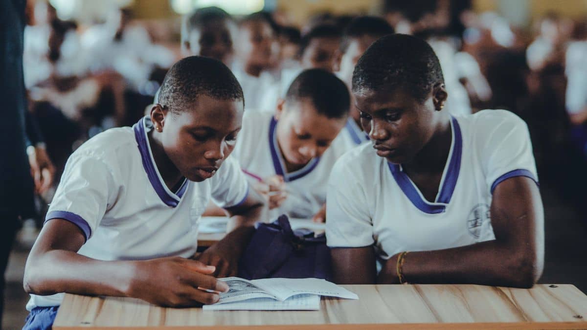 African students in a classroom, representing .ac.tz and .or.tz domains for schools and organisations